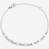Diamonelle Sterling Silver Rhodium Plated Baguette & Round Diamonelle Bracelet