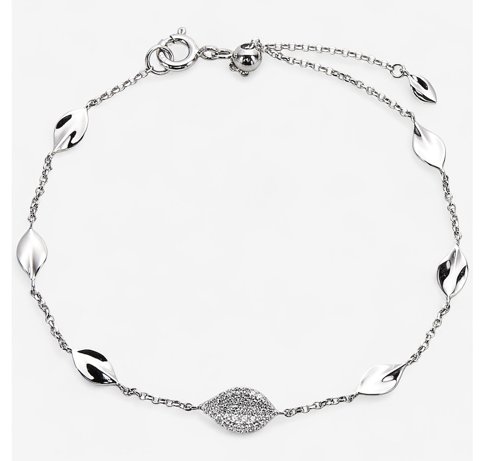 Image 242049_RHOP.jpg, Product 242-049 / Price $89.99, Diamonelle Sterling Silver Diamonelle Leaf Station Bracelet from Diamonelle on TSC.ca's Jewellery department