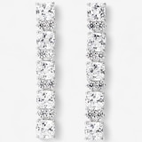 Diamonelle Sterling Silver Rhodium Plate Cushion & Round Diamonelle Dangle Earrings