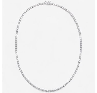 Product 242-060 / Price $329.99 , Diamonelle Sterling Silver Rhodium Plate Round Diamonelle Tennis Necklace