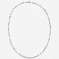 Diamonelle Sterling Silver Rhodium Plate Round Diamonelle Tennis Necklace