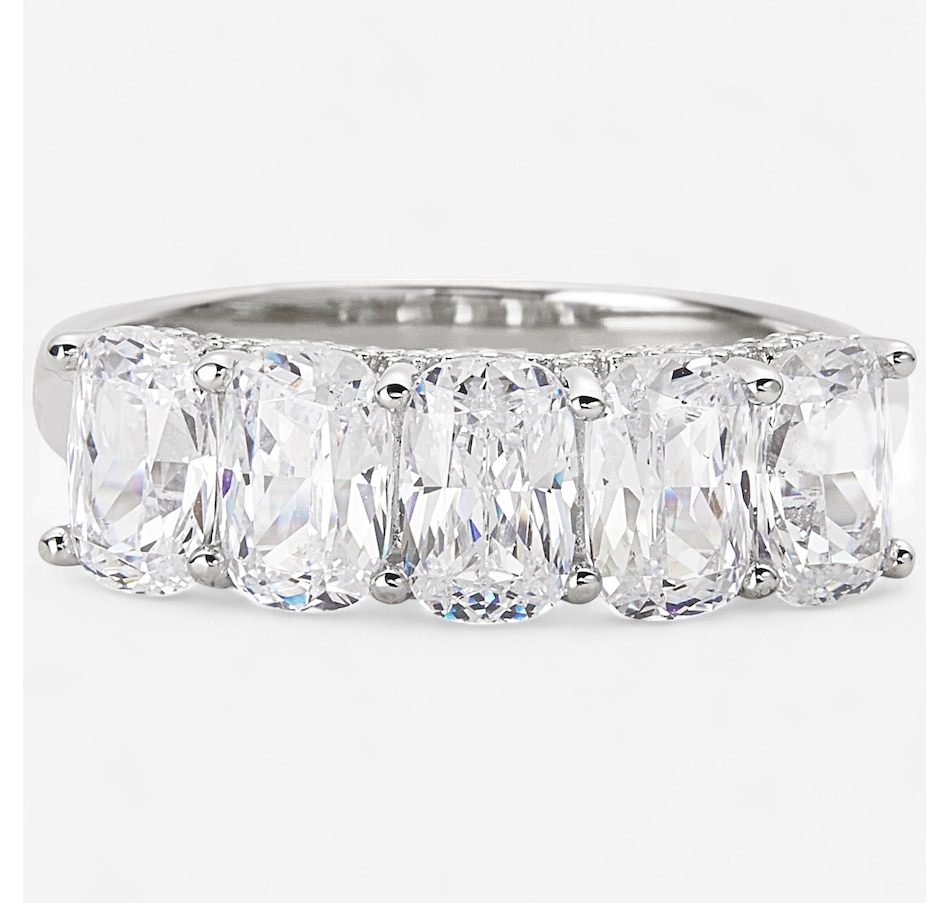 Image 242066_RHOP.jpg, Product 242-066 / Price $99.99, Diamonelle Sterling Silver Emerald & Cushion Diamonelle Band from Diamonelle on TSC.ca's Jewellery department