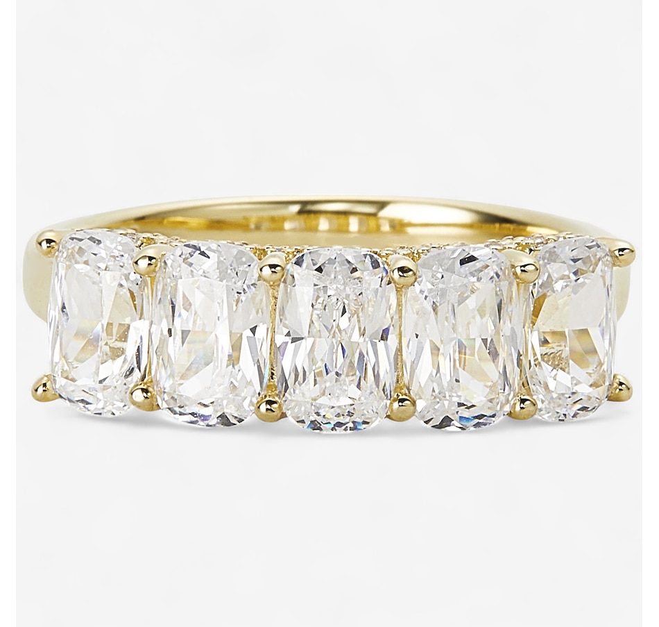 Image 242066_YGP.jpg, Product 242-066 / Price $99.99, Diamonelle Sterling Silver Emerald & Cushion Diamonelle Band from Diamonelle on TSC.ca's Jewellery department