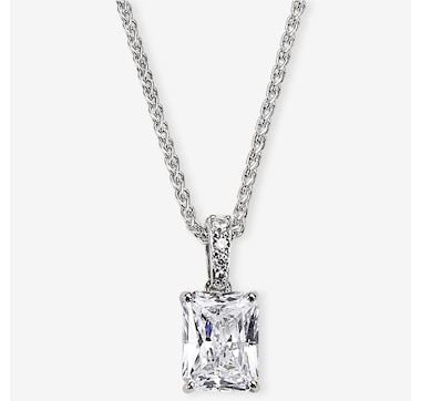 Product 242-068 / Price $69.99 , Diamonelle Sterling Silver Diamonelle Hidden Halo Pendant Necklace