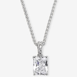 Diamonelle Sterling Silver Diamonelle Hidden Halo Pendant Necklace