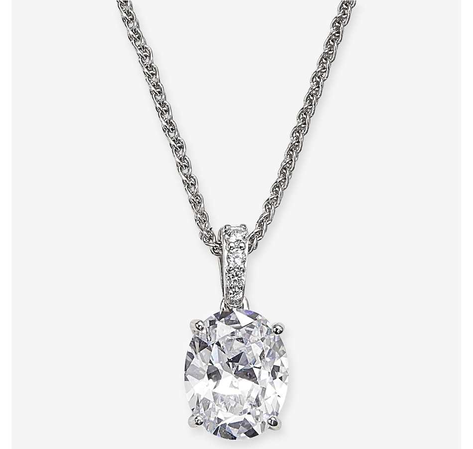 Image 242068_RHOVL.jpg, Product 242-068 / Price $79.99, Diamonelle Sterling Silver Diamonelle Hidden Halo Pendant Necklace from Diamonelle on TSC.ca's Jewellery department