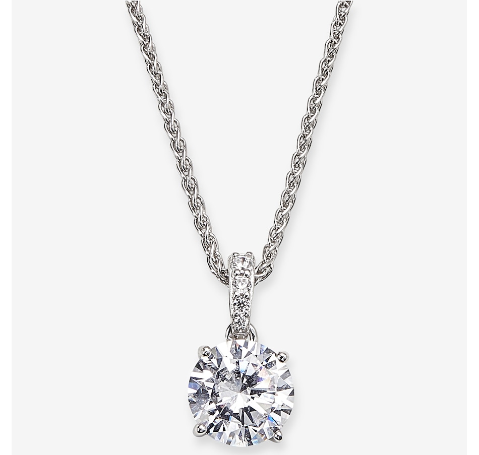 Image 242068_RHRND.jpg, Product 242-068 / Price $79.99, Diamonelle Sterling Silver Diamonelle Hidden Halo Pendant Necklace from Diamonelle on TSC.ca's Jewellery department