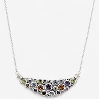 Samuel B. Collection Sterling Silver Multi Gemstone Cluster Bib Necklace