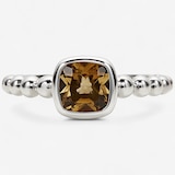 Samuel B. Collection Sterling Silver 18K Cushion Gemstone Ring