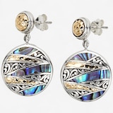 Samuel B. Collection Sterling Silver/18K Balinese Design With Abalone Earrings