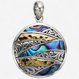 Samuel B. Collection Sterling Silver/18K Abalone And Hammered Gold Pendant