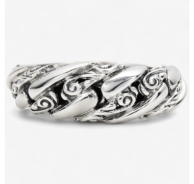 Product 242-081 / Price $79.99 , Samuel B. Collection Sterling Silver Interlocking Link Ring