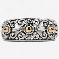 Samuel B. Collection Sterling Silver/18K Scrollwork Ring