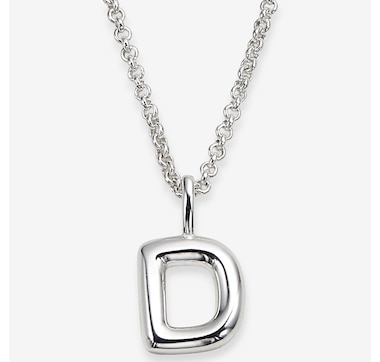  Silver Gallery Sterling Silver Intial Pendant With 18" Chain