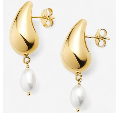 Silver Gallery Sterling Silver Teardrop Post Earring With Pearl Drop