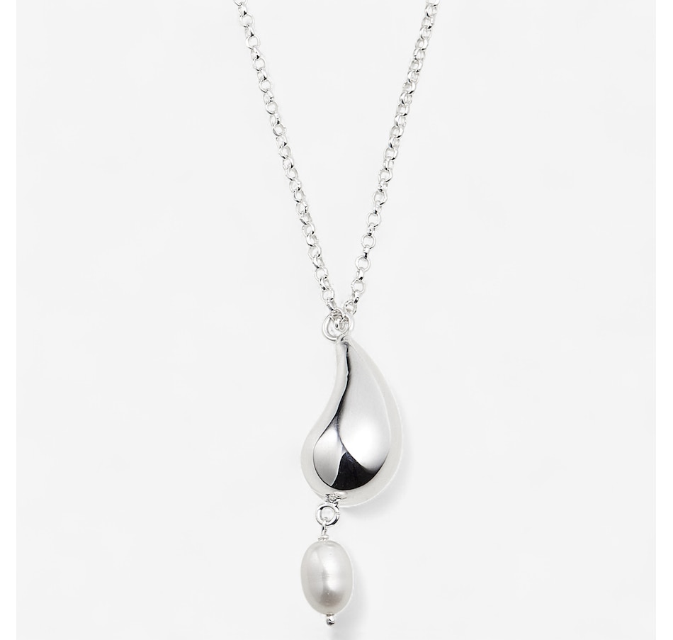 Image 242093_SIL.jpg, Product 242-093 / Price $139.99, Silver Gallery Sterling Silver Teardrop & Pearl Necklace from Silver Gallery on TSC.ca's Jewellery department