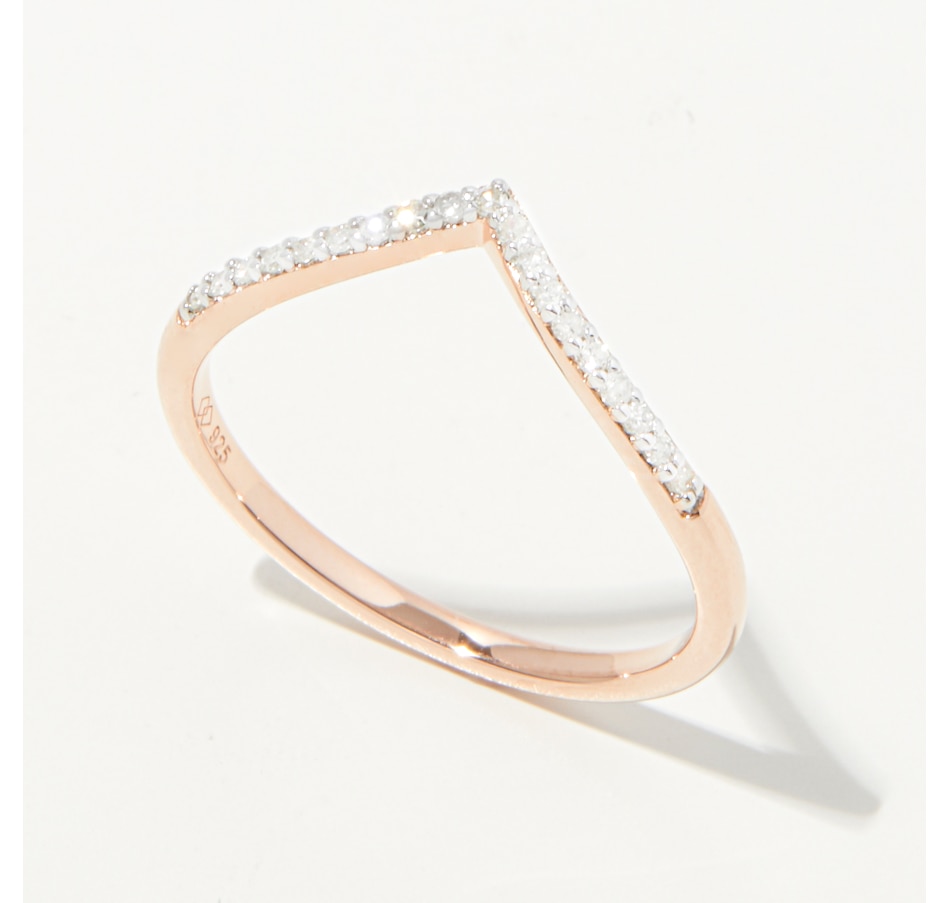 Jewellery Rings Color Of Diamonds Sterling Silver/14K 1 Mic 0.10 ctw White Diamonds Ring