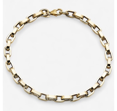 Product 242-255 / Price $599.99 - $689.99 , Stefano Oro 14K Yellow Gold Ponte Vecchio Rolo Bracelet