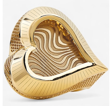 Stefano Oro 14K Yellow Gold Mirage Ricami Heart Ring