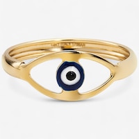 Stefano Oro 14K Yellow Gold Evil Eye Enamel Ring