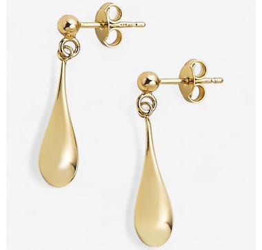 Stefano Oro 14K Yellow Gold Puffy Drop Earrings