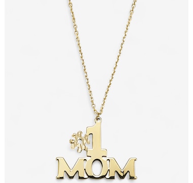 Stefano Oro 14K Yellow Gold #1MOM Necklace