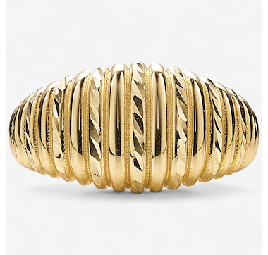 Stefano Oro 14K Yellow Gold Dama Domed Ring