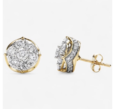10K Yellow Gold 2.00 ctw Diamond Stud Earrings