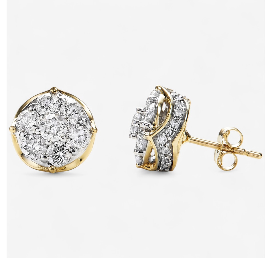 10K Yellow Gold 2.00 ctw Diamond Stud Earrings