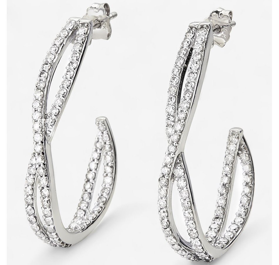 10K White Gold 1.50 ctw Diamond Earrings