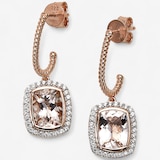Sterling Silver 14K Rose Gold Morganite & White Zircon Earrings