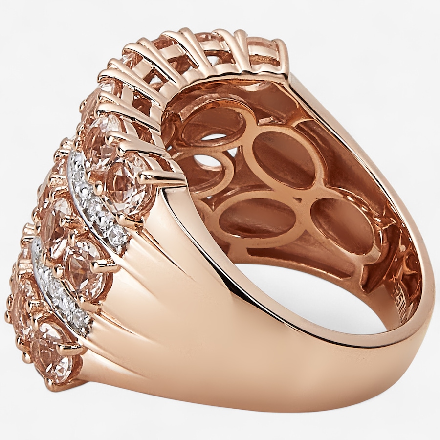 Image 242296_ALTMORE1.jpg, Product 242-296 / Price $199.99, Sterling Silver 14K Rose Gold Morganite & White Zircon Ring from The Vault on TSC.ca's Jewellery department