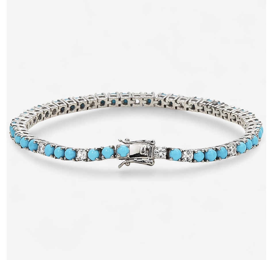 Image 242297_ALTMORE1.jpg, Product 242-297 / Price $399.99, Sterling Silver Sleeping Beauty Turquoise & White Zircon Bracelet from The Vault on TSC.ca's Jewellery department