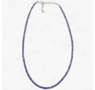 Sterling Silver Tanzanite Bead Necklace