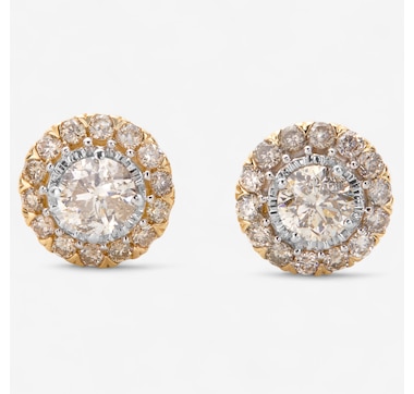 10K Yellow Gold 0.95ctw Diamond Stud Earrings