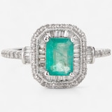 Gem Creations 14K Gold 1.03ctw Emerald & Diamond Ring