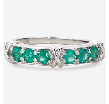 Gem Creations 10K Gold 0.50ctw Emerald Band