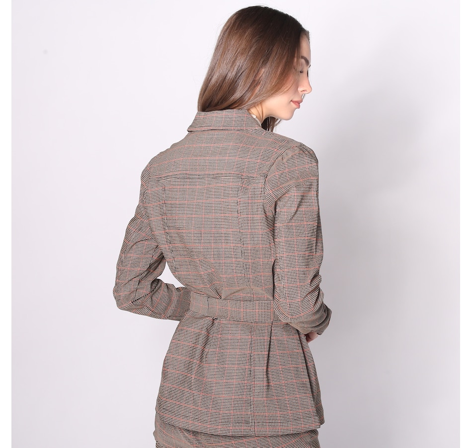Image 242393_ALTMORE1.jpg, Product 242-393 / Price $39.33, Isaac Mizrahi Plaid Belted Jacket from Isaac Mizrahi New York on TSC.ca's Fashion department