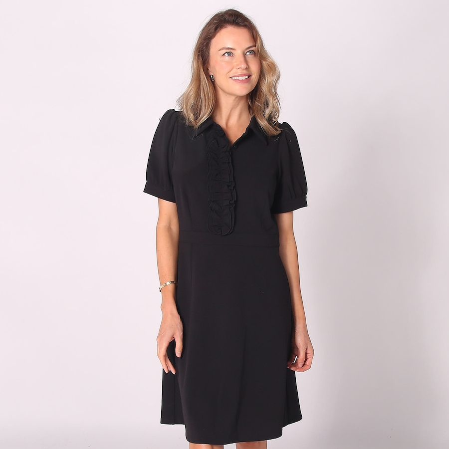 Image 242397_BLK.jpg, Product 242-397 / Price $39.33, Isaac Mizrahi Ruffled Fit and Flare Dress from Isaac Mizrahi New York on TSC.ca's Fashion department