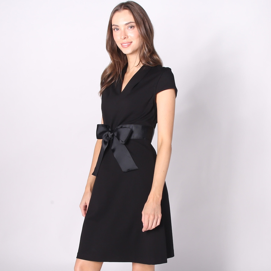 Image 242414_BLK.jpg, Product 242-414 / Price $39.33, Tash & Sophie Violette Pleated Neck Ponte Shift Dress from Tash & Sophie on TSC.ca's Fashion department