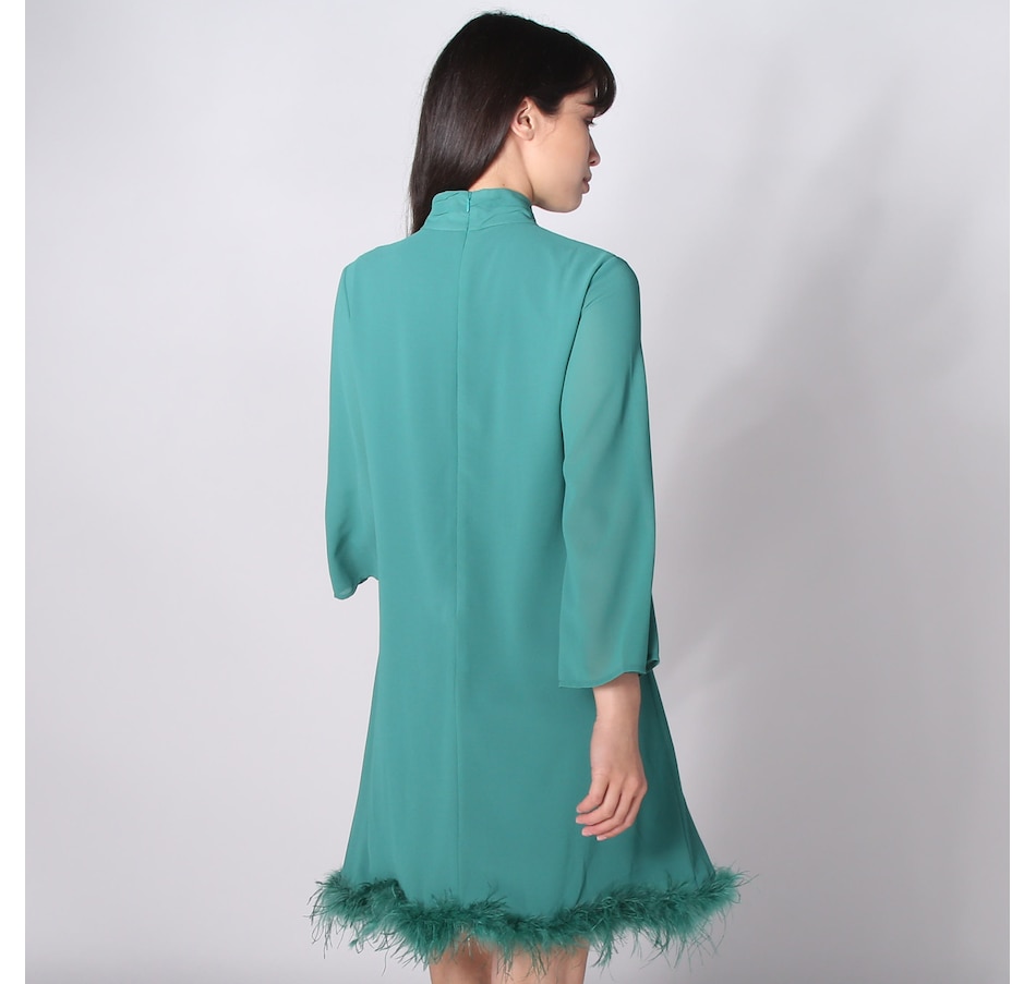 Image 242415_ALTMORE1.jpg, Product 242-415 / Price $59.33, Tash & Sophie Cece Mockneck Feather Hem Mini Dress from Tash & Sophie on TSC.ca's Fashion department