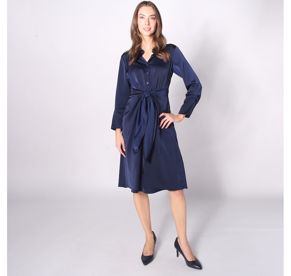 Image 242416_NVY.jpg, Product 242-416 / Price $55.33, Tash & Sophie Isabella Front Tie Shirt Dress from Tash & Sophie on TSC.ca's Fashion department