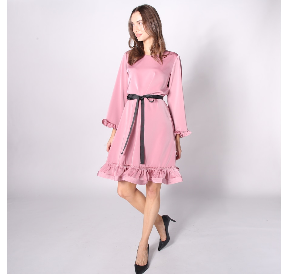 Image 242419_MVE.jpg, Product 242-419 / Price $55.33, Tash & Sophie Harper Long Sleeve Ruffle Dress with Grossgrain Tie Front from Tash & Sophie on TSC.ca's Fashion department
