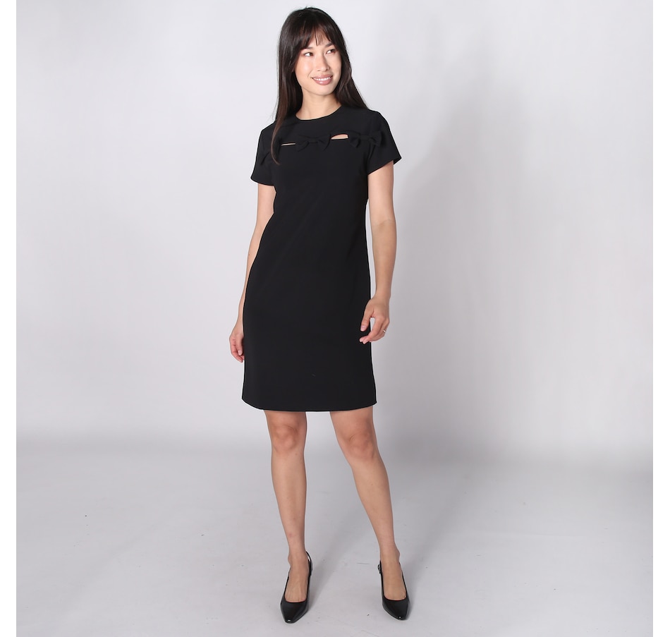 Image 242421_BLK.jpg, Product 242-421 / Price $39.33, Tash & Sophie Trina Short Sleeve Bow Cutout Mini Dress from Tash & Sophie on TSC.ca's Fashion department
