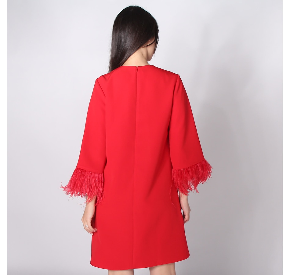 Image 242422_ALTMORE1.jpg, Product 242-422 / Price $39.33, Tash & Sophie Lucia Crepe Shift Dress with Feather Trim from Tash & Sophie on TSC.ca's Fashion department