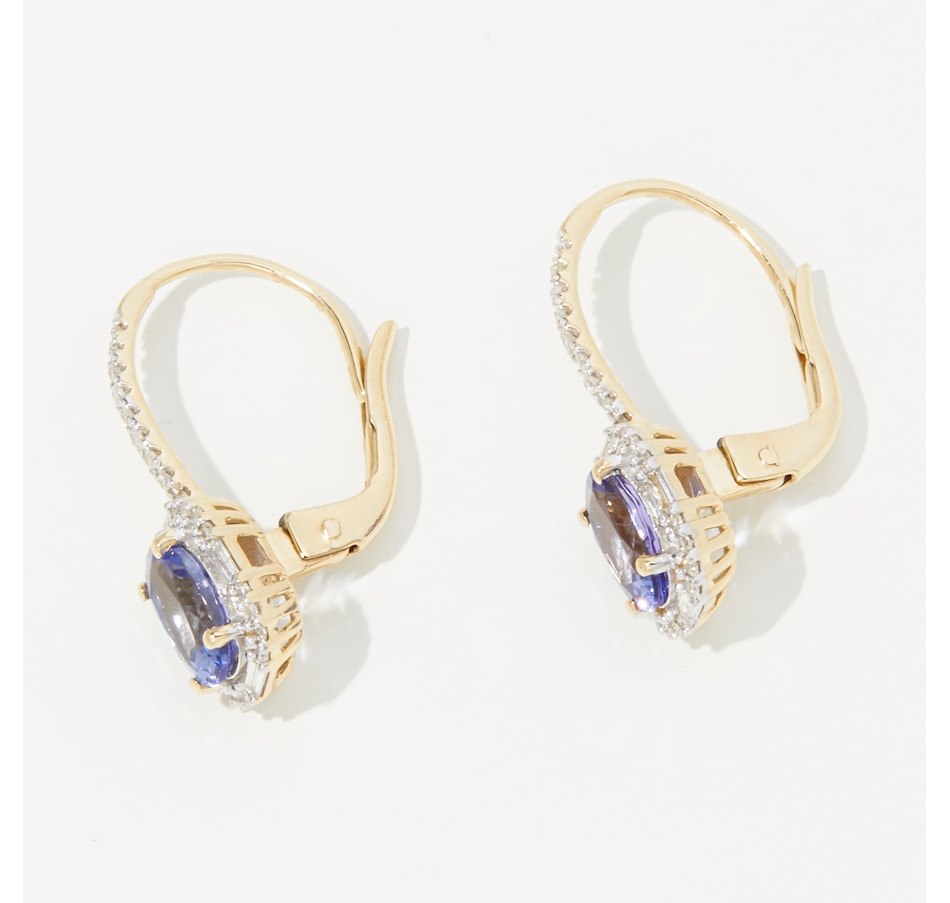 Image 242457_ALTMORE1.jpg, Product 242-457 / Price $649.33, Gem Creations 14K Gold 7 mm x 5 mm Oval Tanzanite and 0.23 ctw White Diamond Earrings from Best of Gems on TSC.ca's Jewellery department