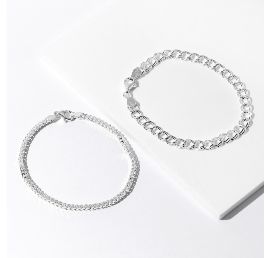 Jewellery - Bracelets - Silver Gallery Sterling Silver Venezia Stack  Bracelets (set of 2) - Online Shopping for Canadians