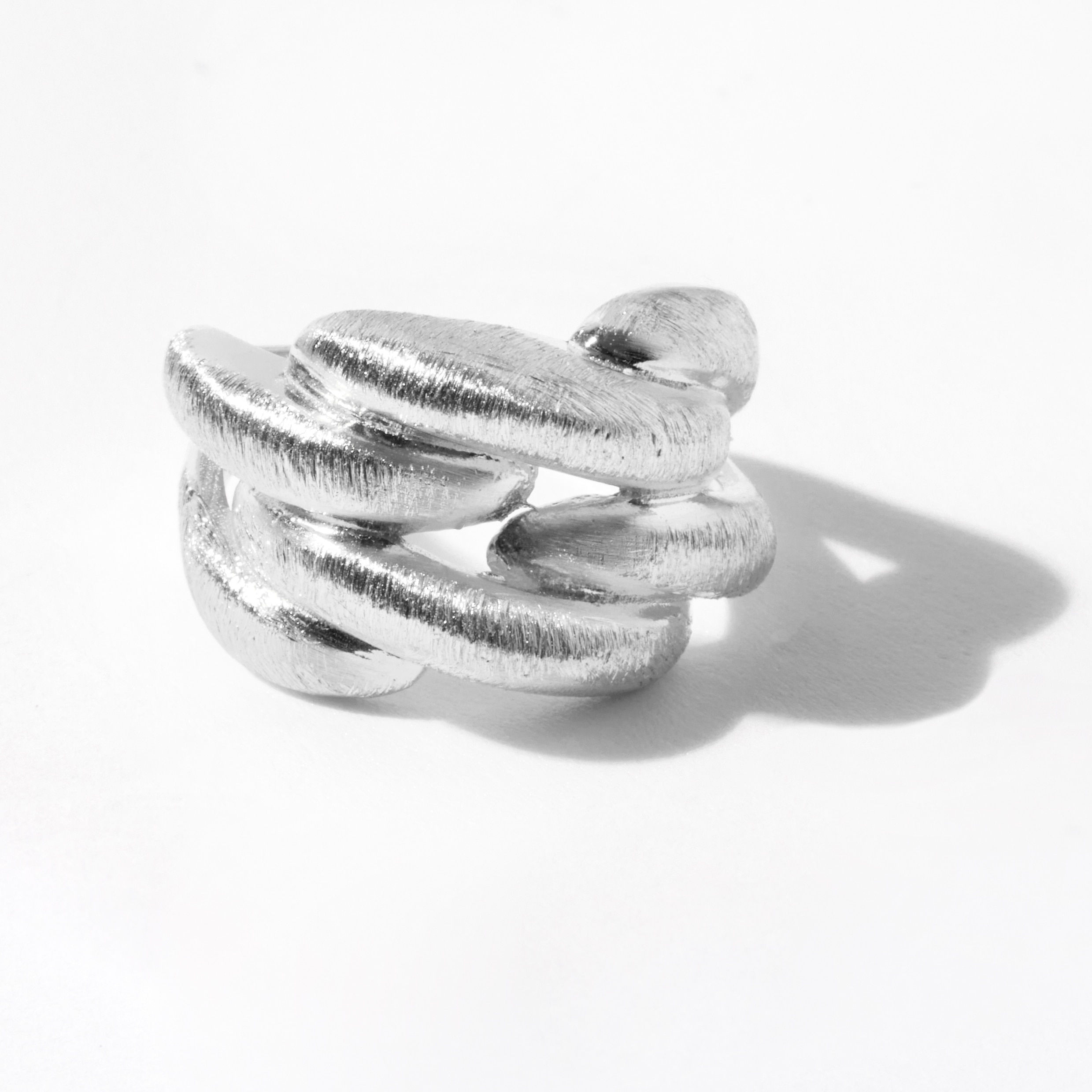 Silver Gallery Sterling Silver Brushed Interlocking Ring