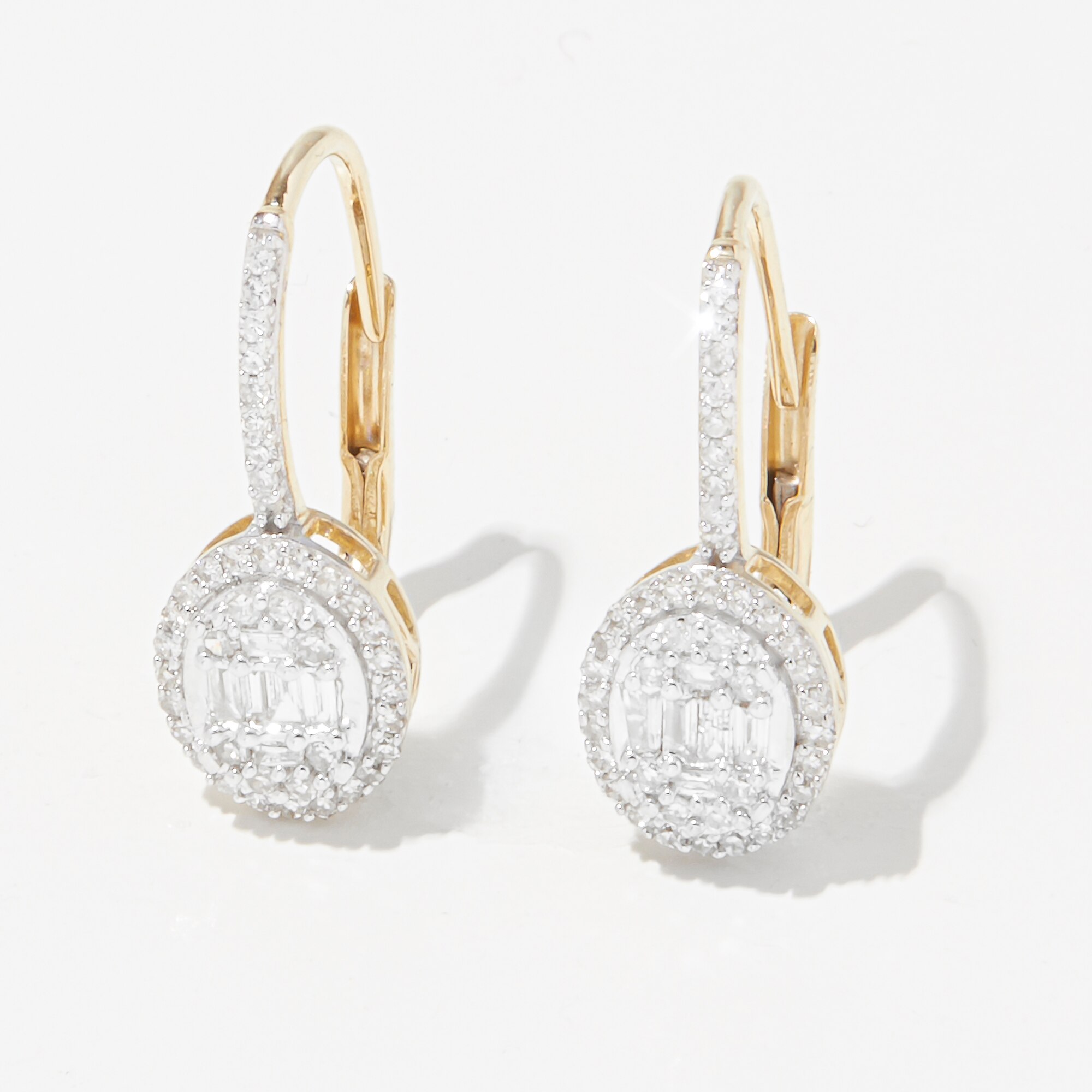 Jewellery Earrings Diamond Show 14K Gold White Diamond Earrings   242513 YGP50 