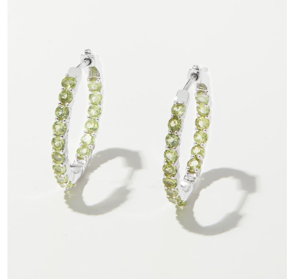 Image 242526_PER.jpg, Product 242-526 / Price $129.99, Gem Reflections Sterling Silver Gemstone Hoop Earrings from Gem Reflections on TSC.ca's Jewellery department